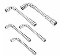 5 Pcs ouille Double Coudée, Clés à Pipe à Douille Hexagonales Coudées en L, Métriques oubles Douilles Hexagonales à 6 Pans pour Réparation de Canalisations Voitures Vélos, 6/7/8/10/12 mm