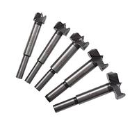 5 Pcs Forstner Foret Set 15 20 25 30 35mm Forage Alésage 45 Charnière En Acier Ouvre-Trou Poinçonnage Mèche Bois Foret pour Le Travail Du Bois Forage À Aile Plate