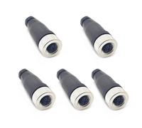 5 Pcs M12 5 broches B codé femelle connecteur circulaire, montage sur site, avec connecteur de capteur 12mm connecteur circulaire industriel IP67 non blindé a Code droit 250V 4A