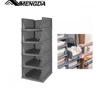 5 pcs Organisateur armoire vetement pliable et empilable-MENGDA-Tiroir coulissant-Grande capacité-Pour chambre, penderie, dressing