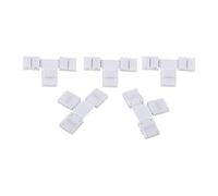 5 Pcs RGB LED Extension de Lumière de Bande Connecteur 4 Broches PVC Câbles Blancs Fils LED Bande Lumières Accessoires (2 x 1,2 pouces)(Forme en T)