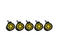 5 pcs roulettes universelles, roues de meuble pivotantes à 360° | Roulettes amovibles en plastique pour bagages et meubles, roulement fluide et résistant à l'usure(Double bowl set A)