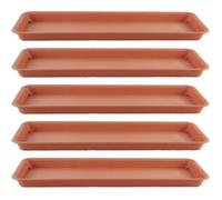 5 pcs Soucoupes rectangulaires pour plantes Plateau de drainage pour pots de fleurs pour rebord de fenêtre Rouge 48x19x2 5 cm Rouge