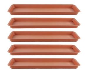 5 pcs Soucoupes rectangulaires pour plantes Plateau de drainage pour pots de fleurs pour rebord de fenêtre Rouge 48x19x2 5 cm Rouge