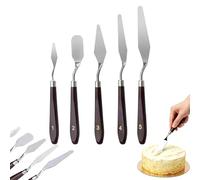 5 Pcs SpatuleAnglées Spatule à Palette en Acier Inoxydable DécorativeSpatule à Lisser Pâtisserie Inox pour le Glaçage du Gâteau, des Cupcakes et des Pâtisseries