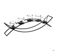 5 photophores sur pied noir H17cm - Atmosphera Créateur d'intérieur