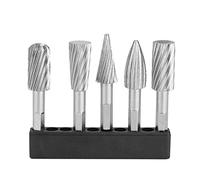 5 pièces 1/4 Pouces Tige hexagonale Fraises en Acier Haute Vitesse Limes rotatives Outils pour matériel en Aluminium et en Fer Sculpture Durable Mise en Forme Retrait des Bords