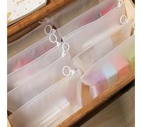 5 pièces/10 pièces/20 pièces Pochettes zippées transparentes et givrées, convenant pour le sous-vêtement, les cosmétiques, la papeterie, le stockage de voyage 1,5,10,20,15Polypropylène