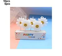 5 pièces/10 pièces Bougies en forme de marguerite, bougies de gâteau d'anniversaire en forme de tournesol, bougies de fête, Noël, Nouvel An, Saint-Valentin Taille Unique,10 piècesCire