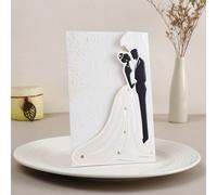 5 pièces/20 pièces Cartes d'invitation de mariage, Invitations de conception mariée et mariée, 5x7 pouces, convient pour les invitations de mariage/enterrement de vie de jeune fille/anniversaire, déco