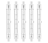 5 Pièces 200W R7S Ampoule Halogène 118mm 220-240V 3100 lm Lumière Blanche Chaude Tige Halogene Dimmable Éclairage Spot Extérieur et Intérieur pour Bâtiment Paysage Sécurité Éclairage de Scène Studio