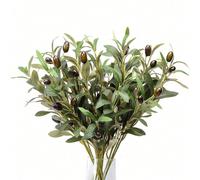 5 pièces/3 pièces Set - Branches d'olivier artificielles, plantes en soie de feuilles d'olivier, convient pour les bouquets de mariage, les arches, les couronnes, les arrangements floraux de table, le