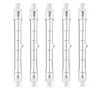 5 Pièces Ampoules Halogène R7S 118mm 300W 220-240V, 3100 lm, Éclairage Extérieur et Intérieur, Lampes Tige Halogène Dimmables, Spot de Bâtiment, Paysage, Lumière Blanche Chaude
