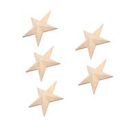 5 Pièces Applique Étoile Bois Sculptée, Décor Européen Non Peint | Bois Brut, Relief Sculpté à Main, Finition Beige, pour Cadres et Portes de Meuble