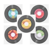 5 Pièces Autocollant Mural Vinyle Rétro Noir pour Café et Vitrine