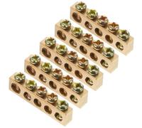 5 Pièces Barre Omnibus de Mise à Terre Cuivre 5 Trous pour Coffret | Bornier Neutre, Entrée Double par Trou, Vis de Serrage, pour Panneau Électrique et Armoire de Commande