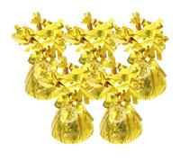 5 Pièces Bloc de Lestage pour Ballon, Or, Contrôle de Hauteur | Ballons Hélium et Latex, Mariage ou Anniversaire, Aluminium et Béton, Réutilisable