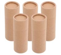 5 Pièces Boîte Cylindrique pour Flacons D’huile Essentielle 100ml | Tube Papier Beige à Double Couvercle, Structure Renforcée, Maintien Vertical, pour Coffrets et Présents