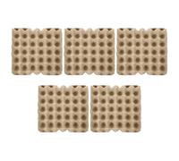 5 Pièces Boite Oeuf Carton Plateau à Œufs en Pâte de Papier Beige | Design Rainuré, Réutilisable, Format Compact pour Rangement Réfrigérateur