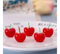 5 pièces Bougies en forme de cerise, décorations de fête de gâteau rétro mignonnes, bougies de décoration de gâteau d'anniversaire doux Taille UniqueCire