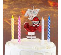 5 pièces Bougies numérotées Ryder, décorations de gâteau, bougies d'anniversaire créatives pailletées, convient pour diverses décorations de fête 7,5,9,2,3,4,6,8,1,0Cire
