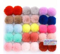 5 pièces Boule Pompon Imitant la Fourrure de Lapin, Pompon de Noël de 5 cm, Pompon Moelleux Porte-clés, Pompons de Voiture, Décorations de Jouets de Vêtements Diy Sac Boucles d'Oreilles Ponpones, Acce