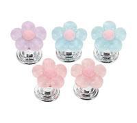5 Pièces Bouton-poussoir de Toilettes Fleur en Résine