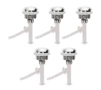 5 Pièces Bouton-poussoir Unique, Remplacement Solide, Argenté | Plastique ABS, Structure Simple et Surface Lisse, Usage en Maintenance Sanitaire, pour Réservoir et Couvercle
