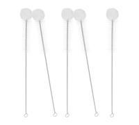 5 Pièces Brosse à Bouteille Blanche à Embout Souple en Nylon | Acier Inoxydable, Pointe Coton Douce, Nettoyage du Fond de Flacon, Usage Simple, Design Créatif