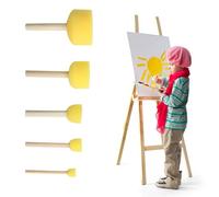 5 Pièces Brosse à Eponges Rondes, Eponge Peinture Pinceau avec Manche Bois, Pinceau Mousse, pour Les Graffitis, Peinture, Loisirs Créatifs Bricolage, 5 Tailles