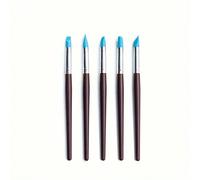5 pièces Brosses en silicone pour peinture céramique - Pointe douce n'endommage pas l'argile | Outils de modelage et de coloration d'argile | Set de brosses de contour pour figurines en céramique pour