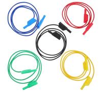 5 Pièces Câble de Test à Fiche Banane 4mm pour Multimètre, Noir | ABS et Pvc, Gaine Isolée, Usage en Laboratoire, Connexion de Composants, Format 1 Mm²