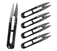5 pièces Ciseaux de Couture à Poignée ABS Noire, Acier | Ouverture Automatique Portable, pour Travaux de Couture, Quilting et Taille Légère de Branches, Artisans