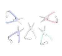 5 pièces ciseaux de sécurité pliables compacts avec pointe ronde idéal pour les voyages scolaires des ciseaux miniatures en métal de couleur aléatoire artisanat miniature pliable