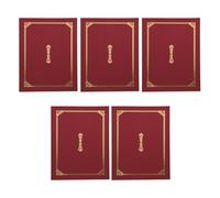5 Pièces Couverture de Protection Papier Rouge pour Certificats A4 | Protège Documents Importants, Présentation Élégante, Usage Bureau Maison, Format A4, Couleur Rouge