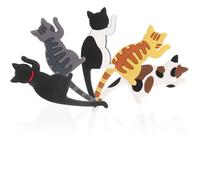 5 Pièces Crochet Magnétique Chat en PVC, sans Trace | Design Cartoon Mignon, Aimant Pratique, Surface Lisse, Couleurs Assorties, Organisation Entrée ou Porte, Décoration Présent