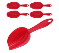 5 Pièces Cuillère Doseuse Multifonction Rouge en Plastique PP | Surface Lisse Antiadhérente, Rangement Suspendu, pour Sucre et Riz, Usage Buffet et Préparation Pâtisserie