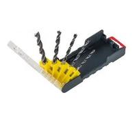 kwb 109135 Jeu de forets pour le bois 5 pièces 4 mm, 5 mm, 6 mm, 8 mm, 10 mm mandrin à serrage rapide, mandrin à roue dentée