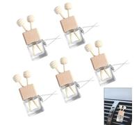 5 pièces Diffuseur voiture vide 8ml avec clip bouteille parfum verre rechargeable pour huile essentielle désodorisant grille aération accessoire auto maison bureau