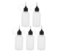 5 Pièces Distributeur de Colle Artisanale en PE 30ml Embout | Contrôle Souple, Étanchéité Renforcée, Usage Voyage, Applicateur à Aiguille Inox Noir