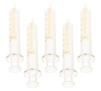 5 Pièces Doseuse en Verre Borosilicate 5ml Piston Métal Graduée | Tube Transparent Bouchon, Mesure Précise de Liquides, Outil pour Parfumeurs et Laboratoires