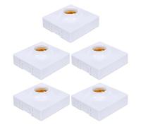 5 Pièces Douille E27 à Visser en Plastique Carré | Boîtier ABS PC Blanc, Contacts Plaqués et Connexion à Pression, pour Lampes Murales et Entretien Locatif