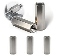 5 Pièces Écrou Long Hexagonal M6x20 mm, Manchons Filetés en Acier Inoxydable,Écrou de Couplage,Douille de Rallonge,Écrous de Tige Longue,Filetage Métrique Intérieur Droit Droite pour L'industrie