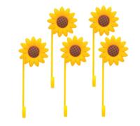 5 Pièces Embout de Paille Fleur en Silicone Jaune 10mm | Couvre-paille Réutilisable Anti-poussière, pour Gobelets et Sorties, Design Tournesol Mignon, Facile à Nettoyer