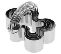 5 Pièces Emporte-pièces Mousse Poignée en Acier Inoxydable | Usage Maison et Boulangerie, Forme Créative Argentée, Sandwichs et Fondant