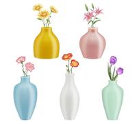 5 pièces en Plastique Vase réfrigérateur aimants, Mini Plante Vase réfrigérateur aimants décorations pour Femmes, Maison Intime Cuisine réfrigérateur décoration Mini et Pratique à Utiliser