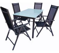 5 pièces Ensemble de meubles de jardin | groupe de salle à manger de groupe de sièges | 1x table, 4x chaises | dimensions de table env. H. 76 x W. 140 x D. 80 cm | Chaises 140 MA