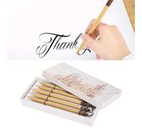 5 pièces ensemble de stylo à tremper comique fabriqué à la main Manga calligraphie Vintage bambou dessin peinture Kit fournitures scolaires(UNE)