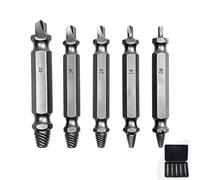 5 Pieces Extracteur de Vis Cassée, Max Dureté 66 HRC, Tourne-à-Gauche pour Retirer Vis Abîmée, Compatible avec Perceuse et Visseuse, Outil Pratique pour Vis Endommagée