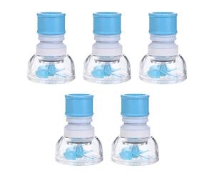5 Pièces Filtreur de Robinet Douchette, Plastique Bleu | Buse de Filtration Amovible, Rinçage Facile, pour Lavabos de Salle de Bain et Becs Aérateurs Compatibles Couleur Aléatoire